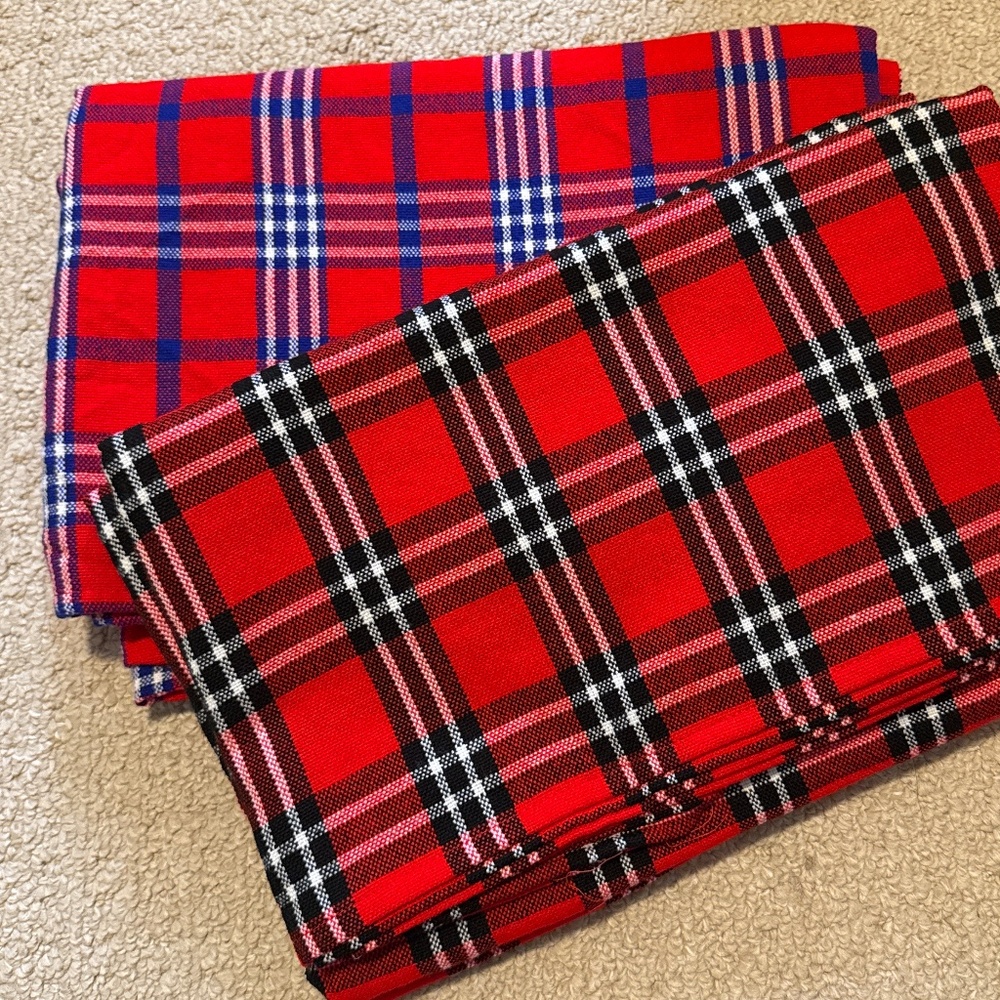 Maasai Blanket Shuka Traditional Wear Tartan Throw Blanket BNWOT